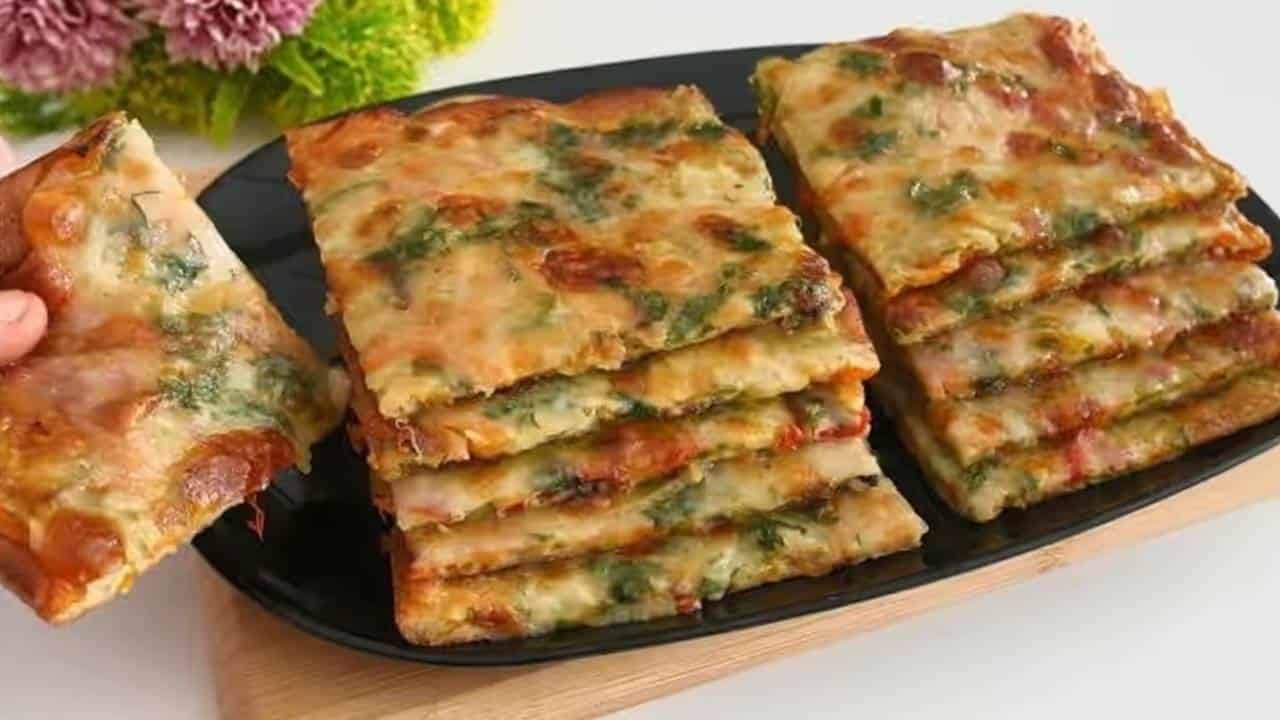 pizza rápida de vegetais