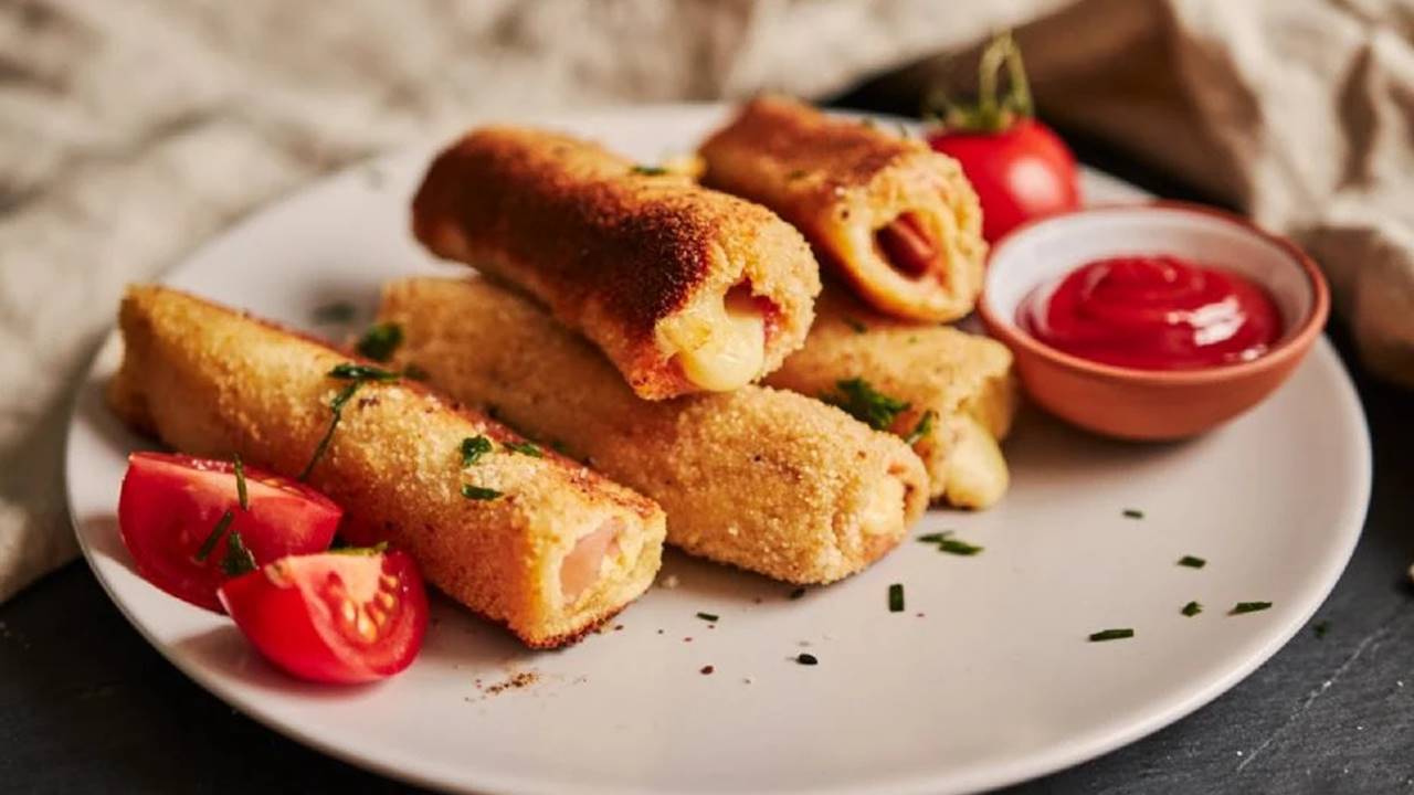 Rolinhos de frango com presunto e queijo