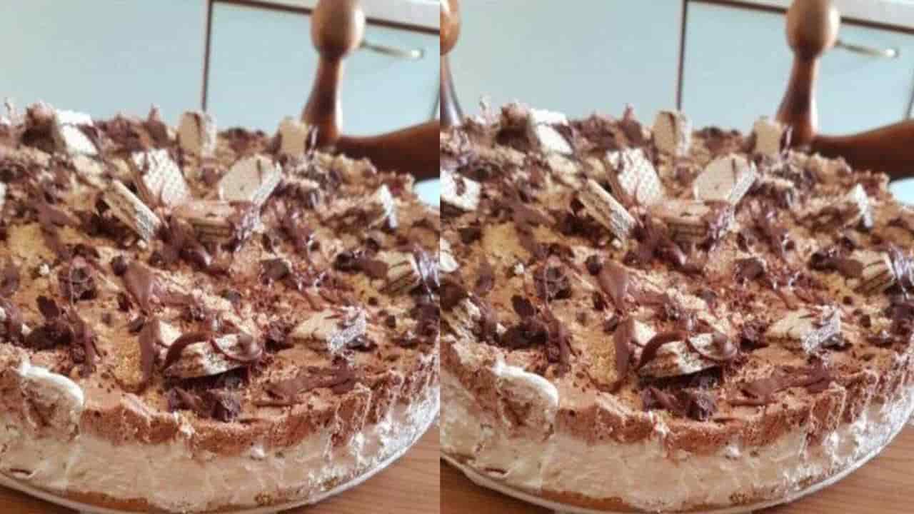 Semifreddo com wafers, creme e Nutella