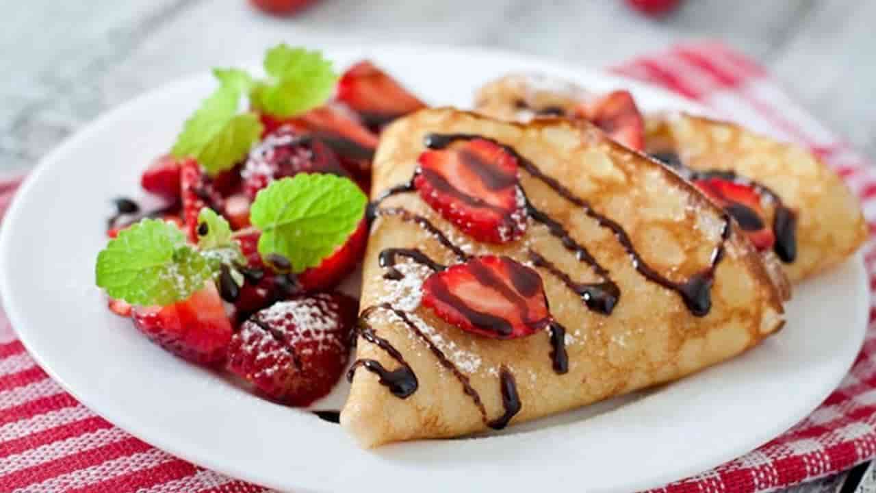 Crepes de aveia com cacau