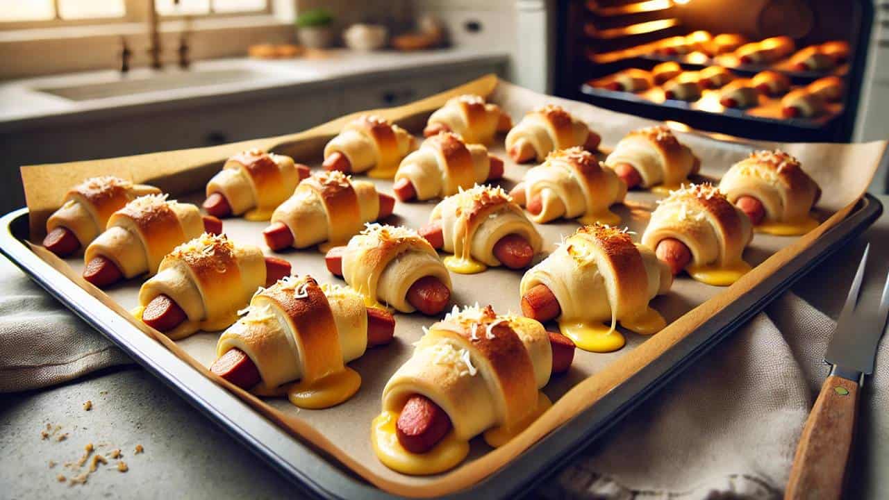 Prepare deliciosos croissants de salsicha e queijo