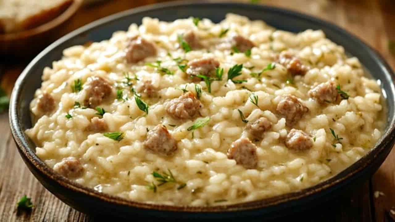 Experimente esse risoto de frango simples e cremoso