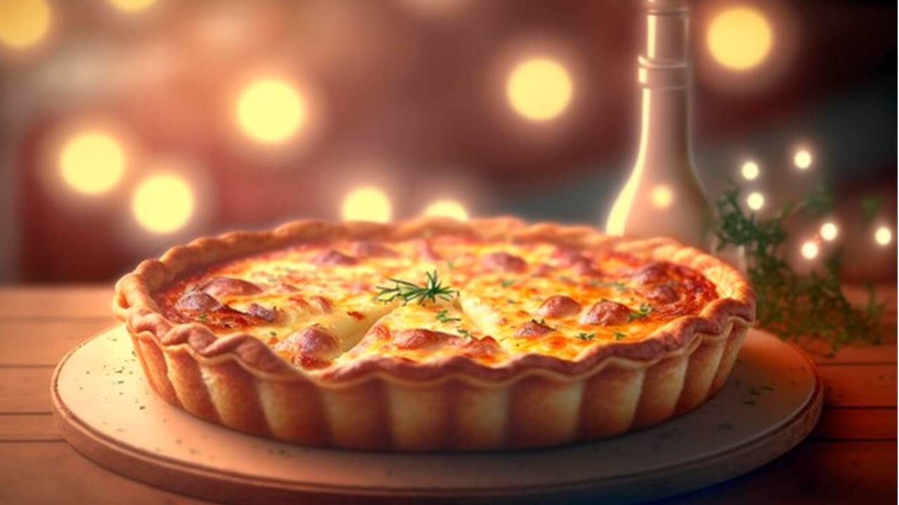 Surpreenda seus convidados com esta deliciosa quiche de três queijos