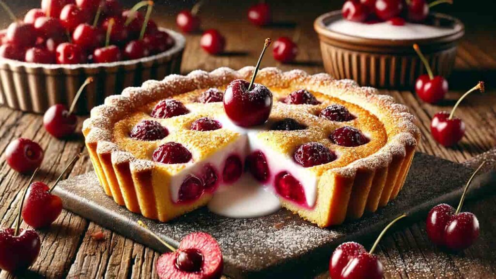 Torta de iogurte e cereja preparada em 5 minutos