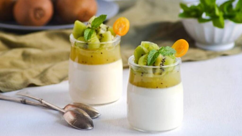 Panna cotta de kiwi