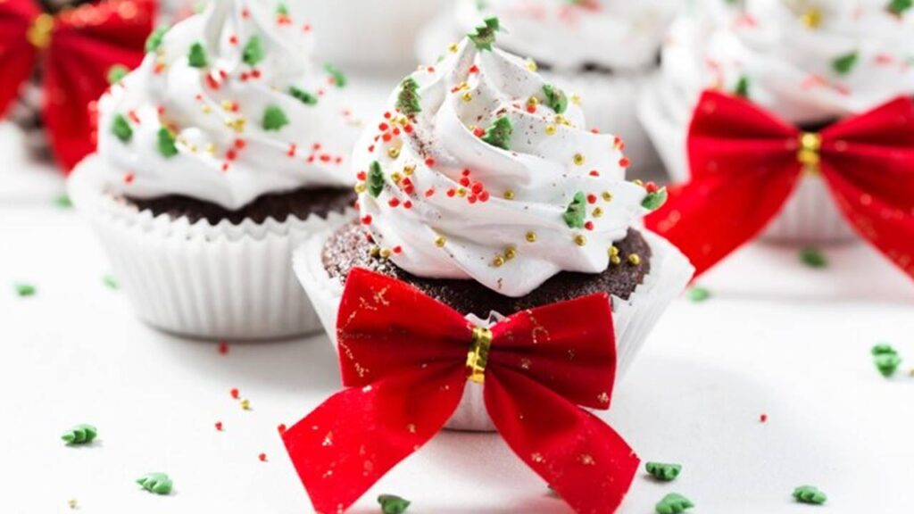 Receita para fazer cupcakes de Natal com Nutella