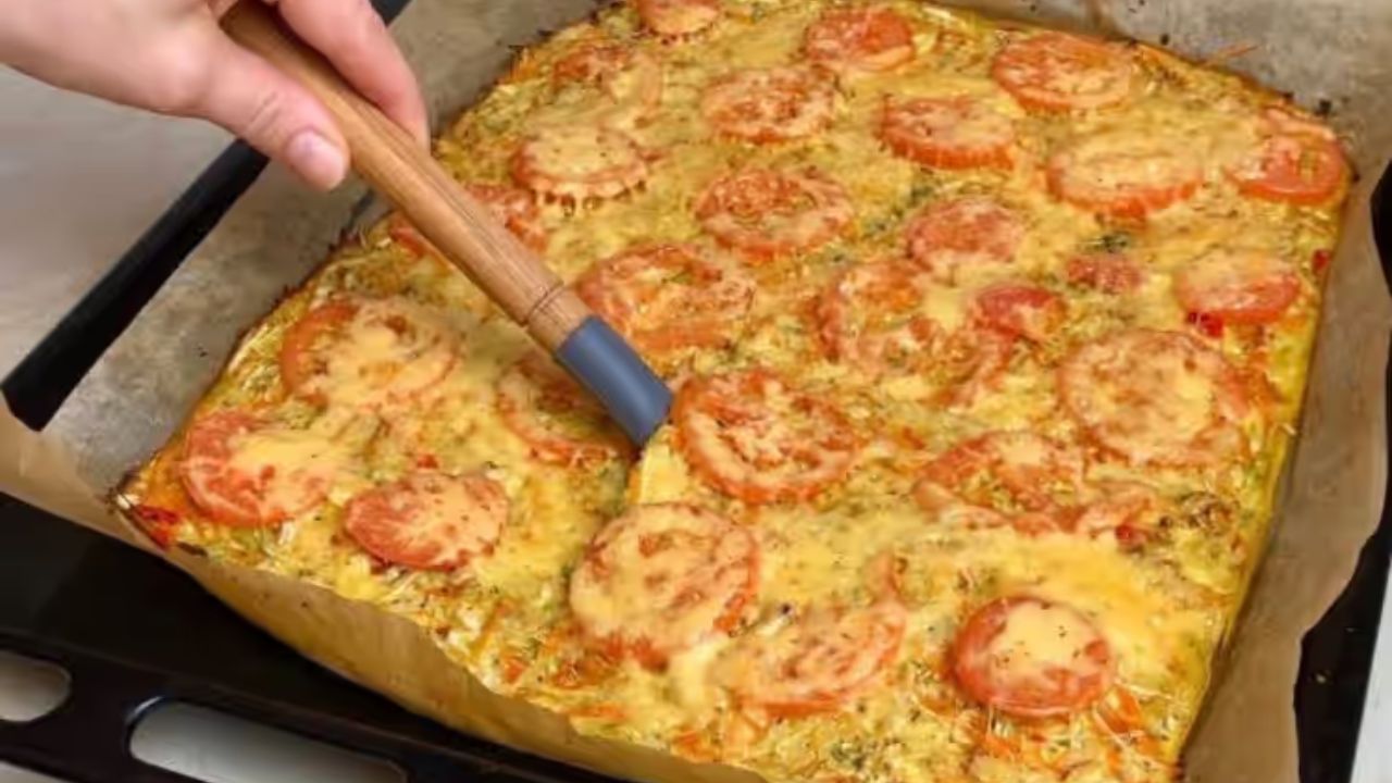 Omelete pizza de legumes assada